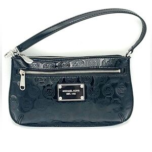 Michael Kors Black Patent leather Wristlet
